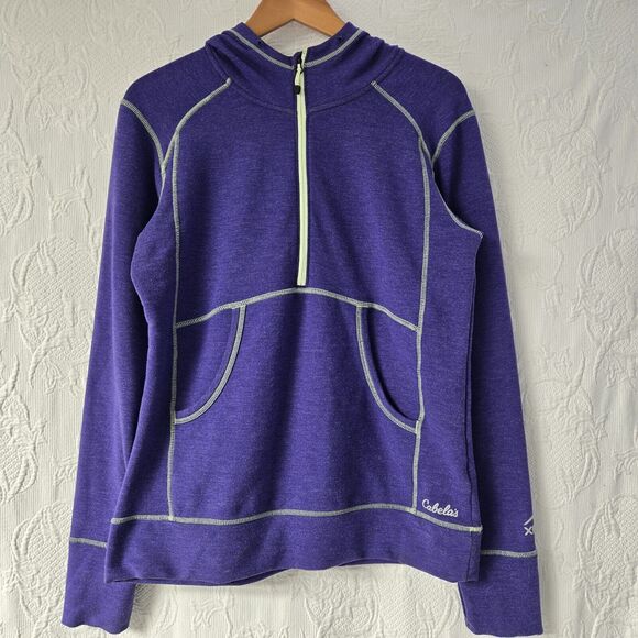 Cabelas XPG Lined Thermal Zip Purple Sweater Women Medium Outerwear Hoodie Warm - Picture 1 of 8
